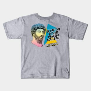 Marcus Aurelius Philosophy Quote Statement Typography Design Kids T-Shirt